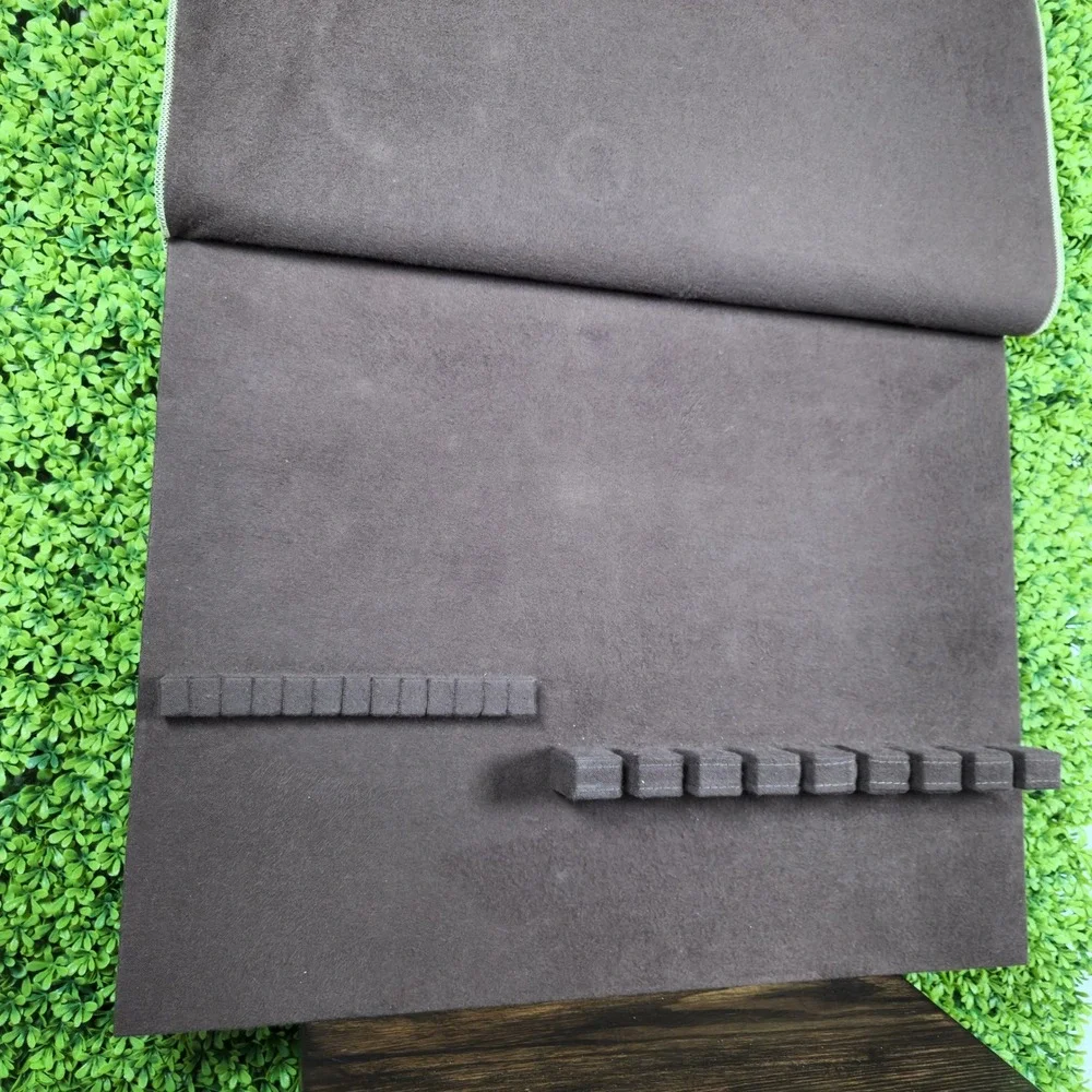 October Company Brown Velvet Jewelry Display Pad Slotted Storage Tray 21x16.5